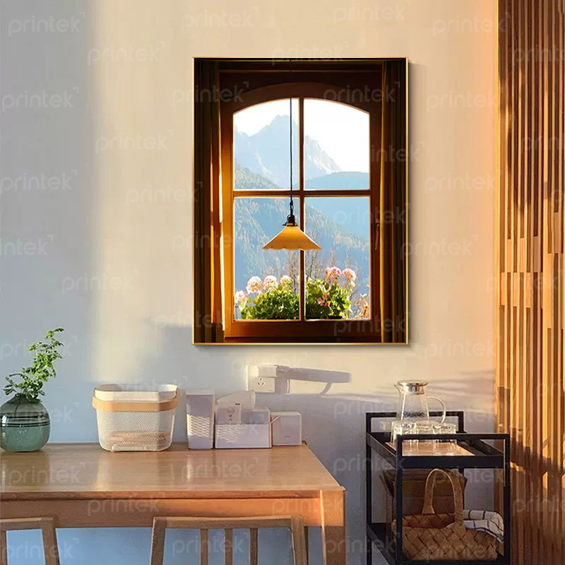 Tranh cửa sổ trang trí phòng ăn