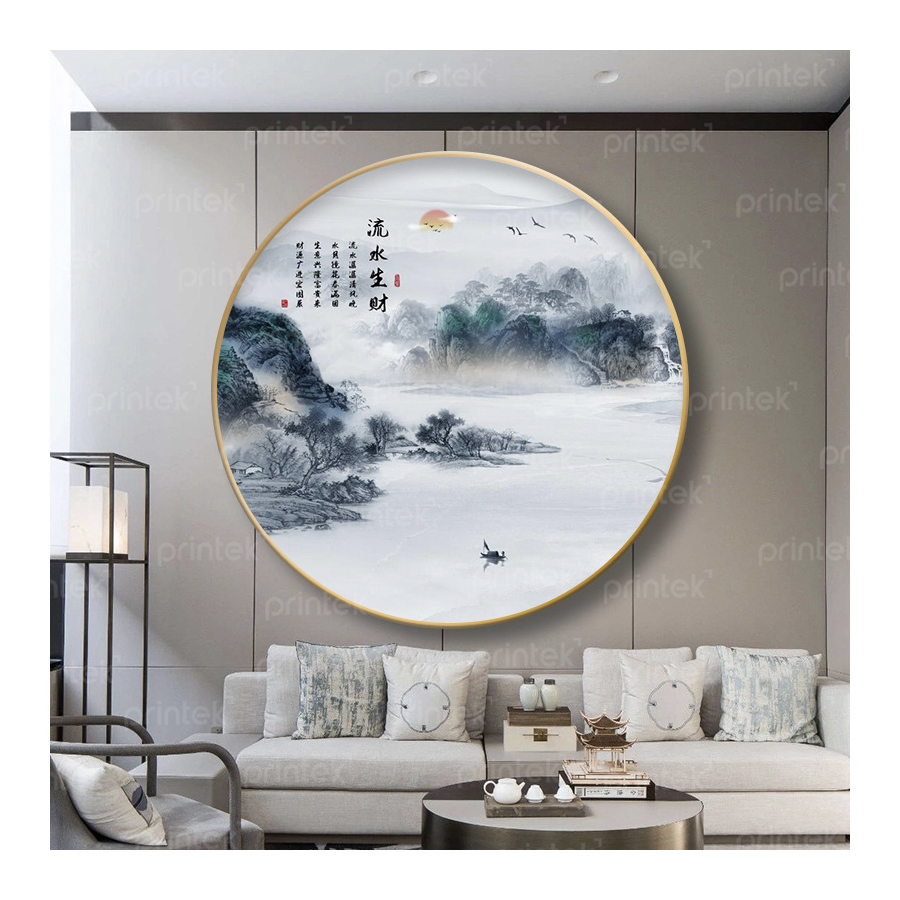 Tranh tròn thủy mặc, đã có khung - 01CN01DE