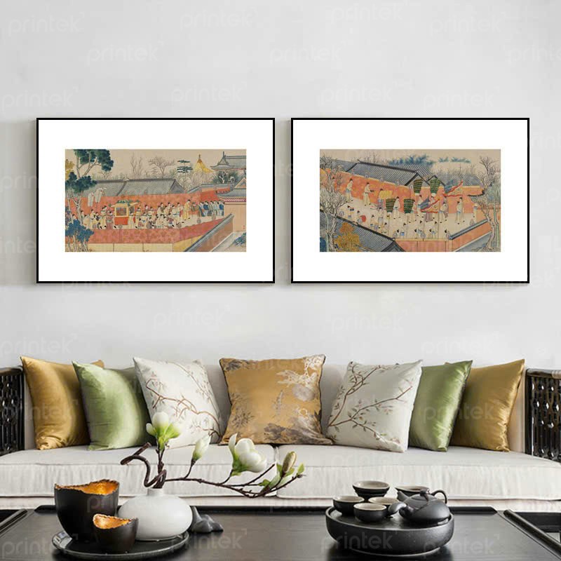 Bộ 2 tranh canvas, phong cách cổ - ID167010