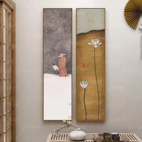 Tranh hoa sen và thiền sư