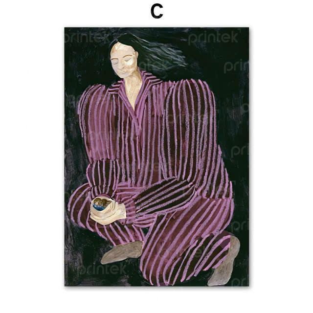Tranh trừu tượng chân dung, tranh treo tường canvas - TT2178