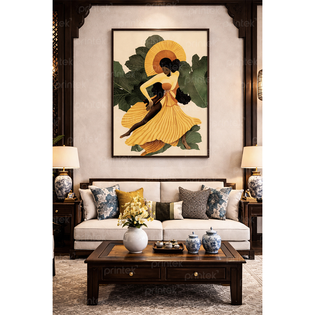 Tranh canvas phong cách indochine, đã có khung – DC-ST5035