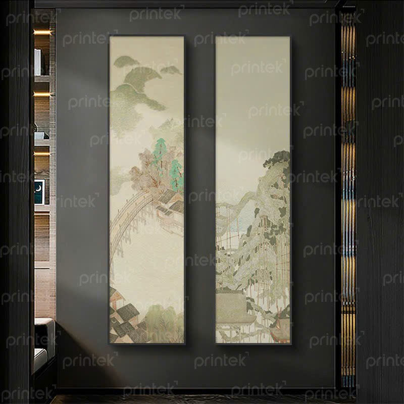 Tranh thủy mặc trang trí phòng trà, tranh treo tường - TT7872