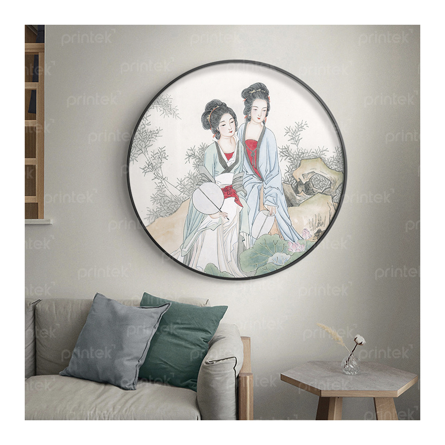 Tranh tròn thiếu nữ Trung Quốc - TB13323503