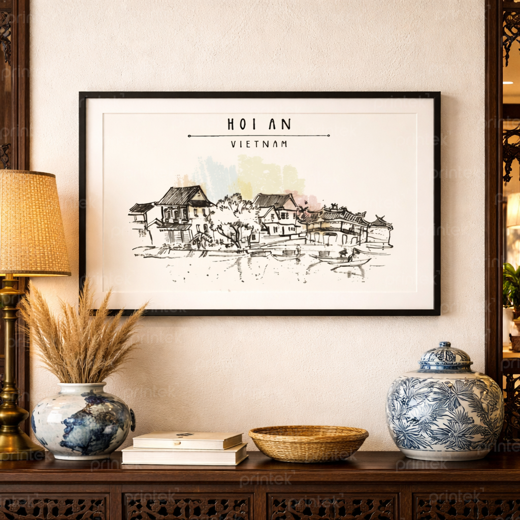 Tranh canvas trang trí Hội An, đã có khung - DC-VN02