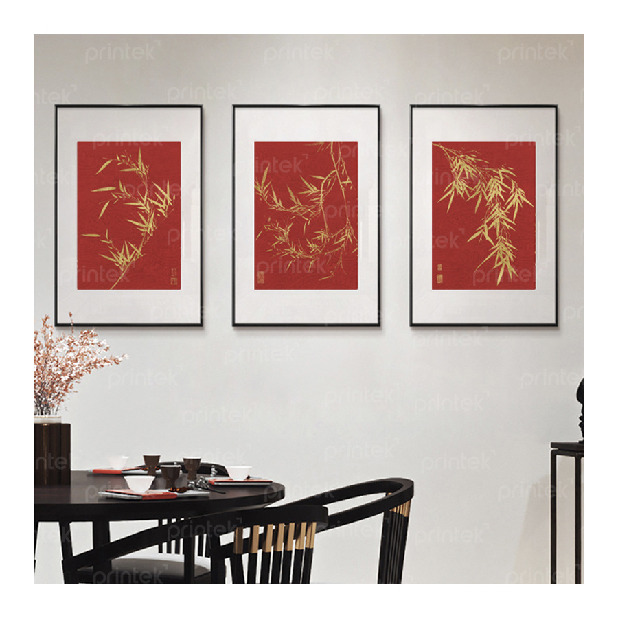 Bộ 3 tranh cành trúc, đã có khung - PC1792