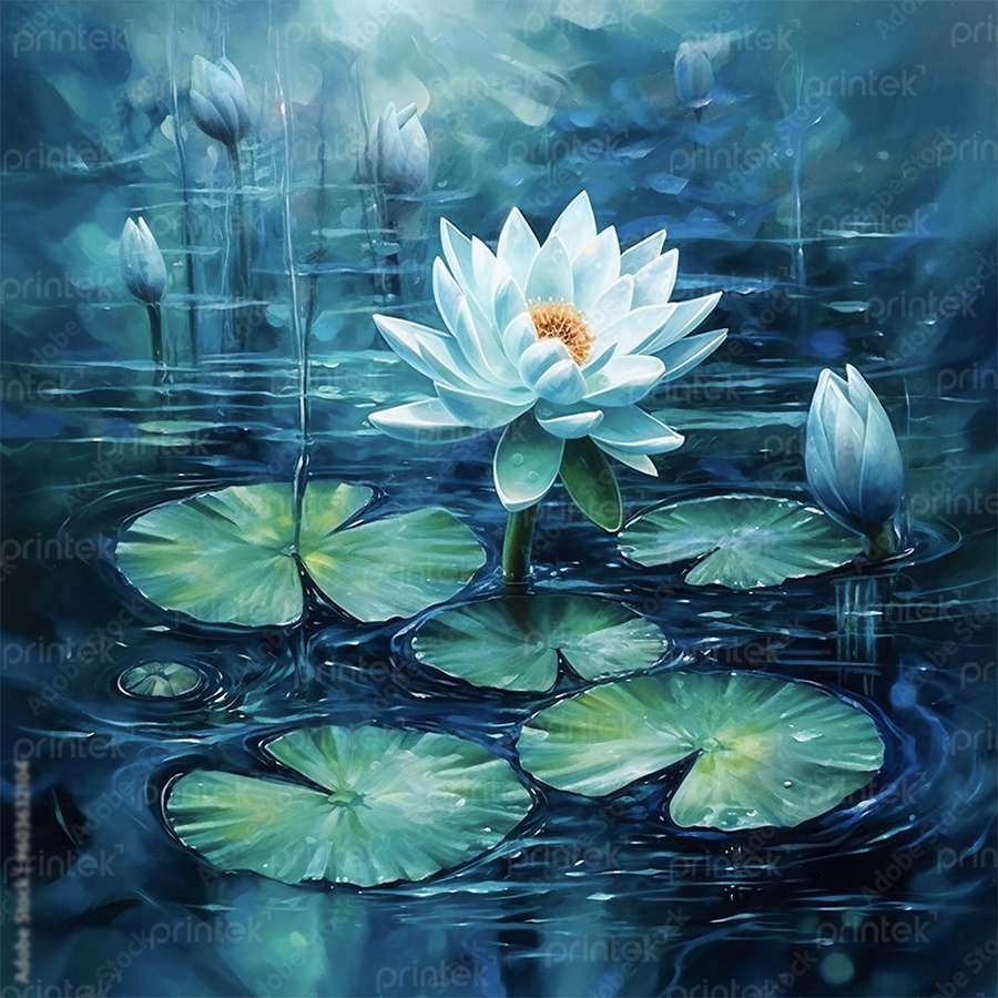 Tranh canvas hoa sen treo tường - MF33245163