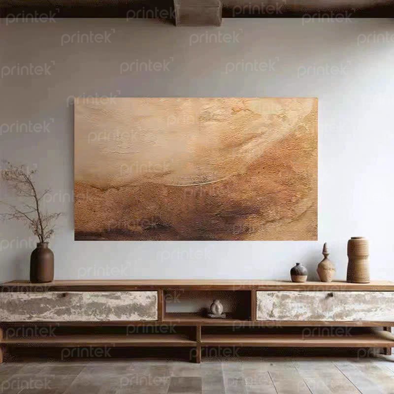 Tranh trừu tượng Wabi Sabi, tranh treo sảnh cầu thang - TT9694