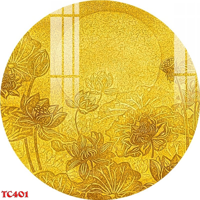 Tranh trúc chỉ hoa sen, có đèn led - TC40111