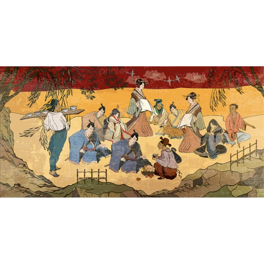 Tranh dán tường Nhật Cổ Samurai - ST7206
