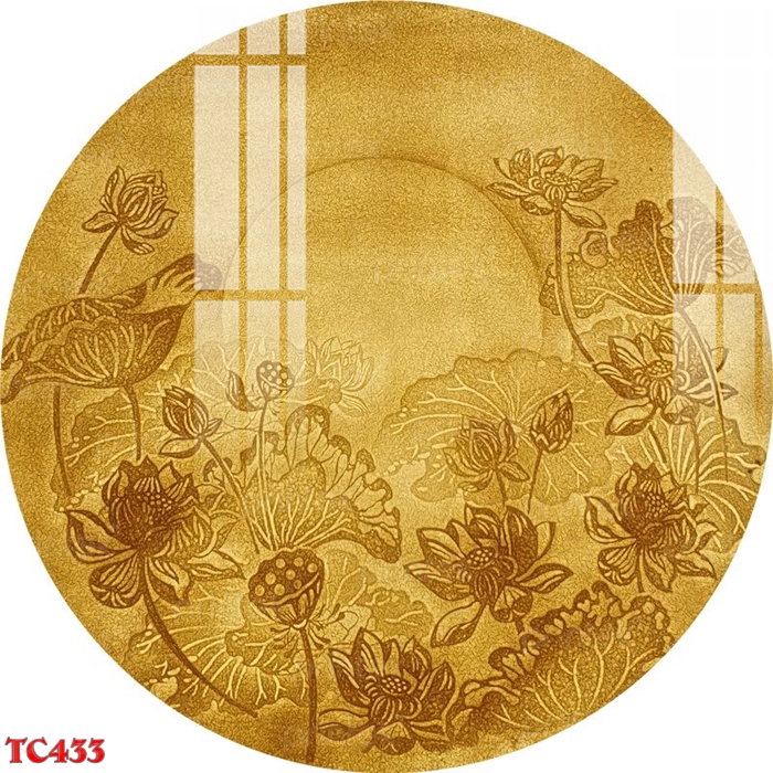 Tranh trúc chỉ hoa sen, có đèn led - TC43311