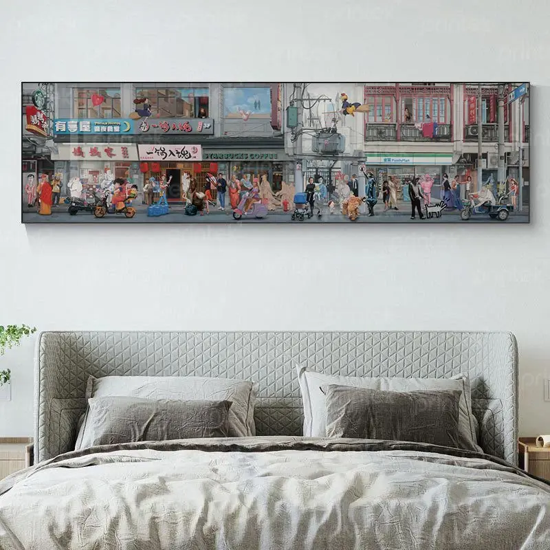 Tranh phong cảnh đường phố, đã có khung - TT95542
