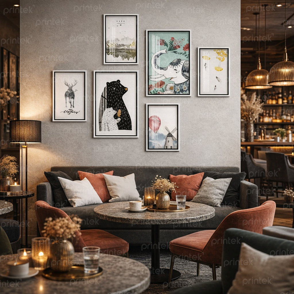 Bộ 6 tranh hoạt hình treo quán cafe – MS4753