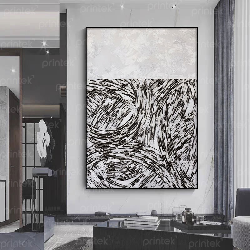 Tranh trừu tượng phong cách tối giản, size 80x120cm - TB57786