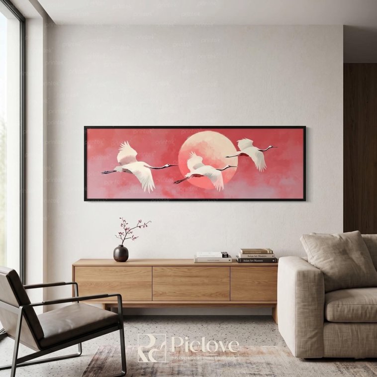 Tranh tùng hạc diên niên đẹp nhất Printek