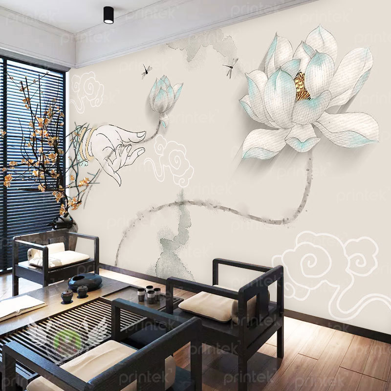 Tranh dán tường hoa sen