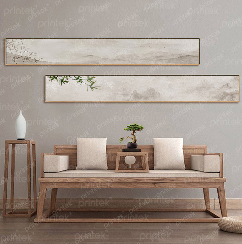 Bộ 2 tranh thủy mặc phòng trà - TM03265