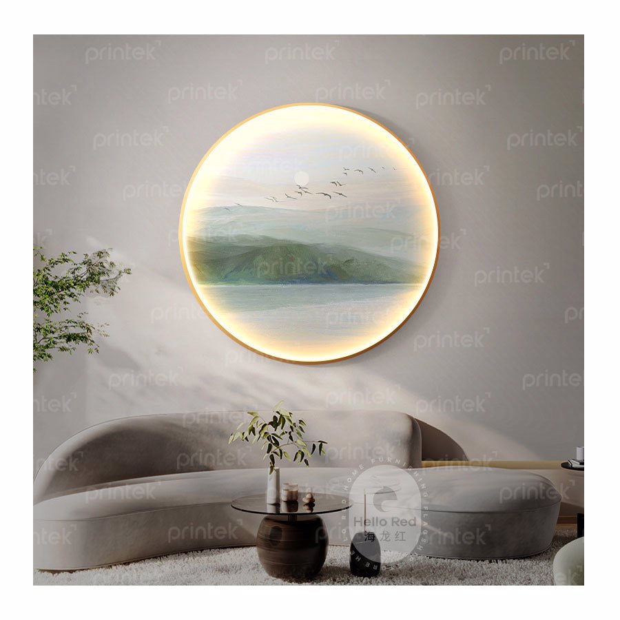 Tranh thuỷ mặc tráng gương, tranh đèn led cao cấp - LED031