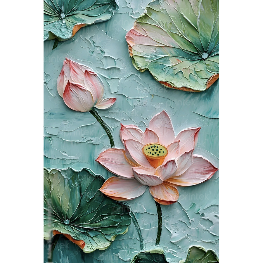 Tranh hoa sen, tranh canvas treo tường - HS1364