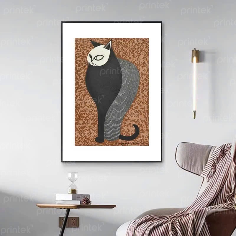 Tranh trừu tượng con mèo, tranh treo tường canvas - TT6065