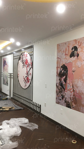 Dán tranh 3d lên tường