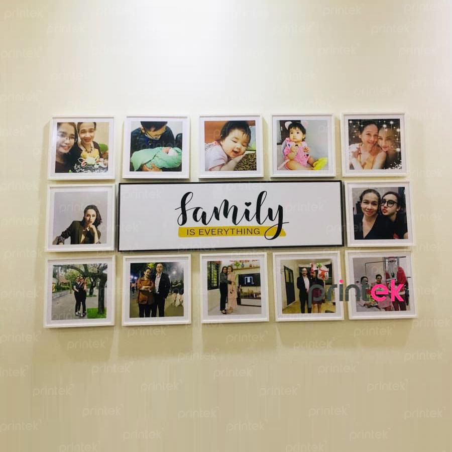 Bộ 12 khung ảnh dán tường, kèm khung chữ Family - MS1092