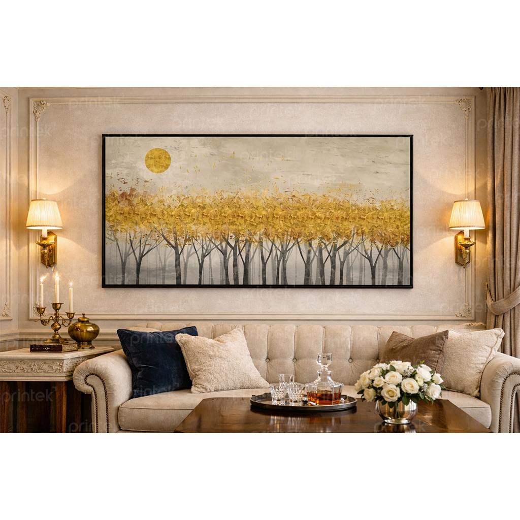 Tranh trừu tượng rừng cây lá vàng - ST5851