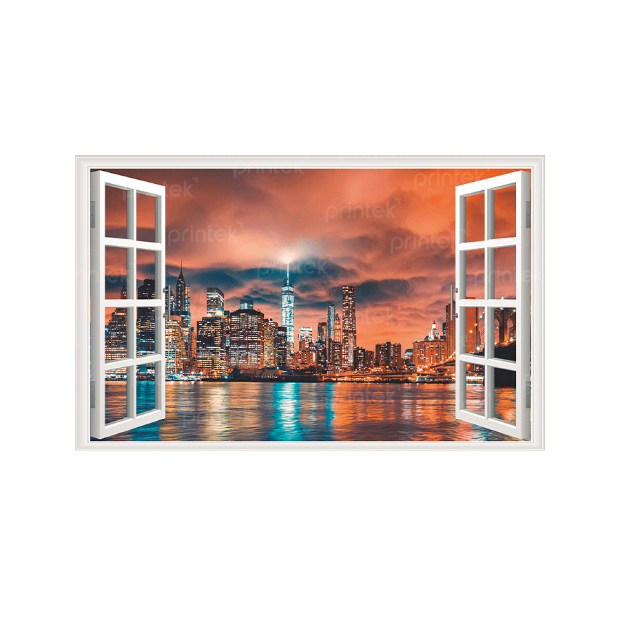 Tranh dán tường 3d hình cửa sổ - TB332457913