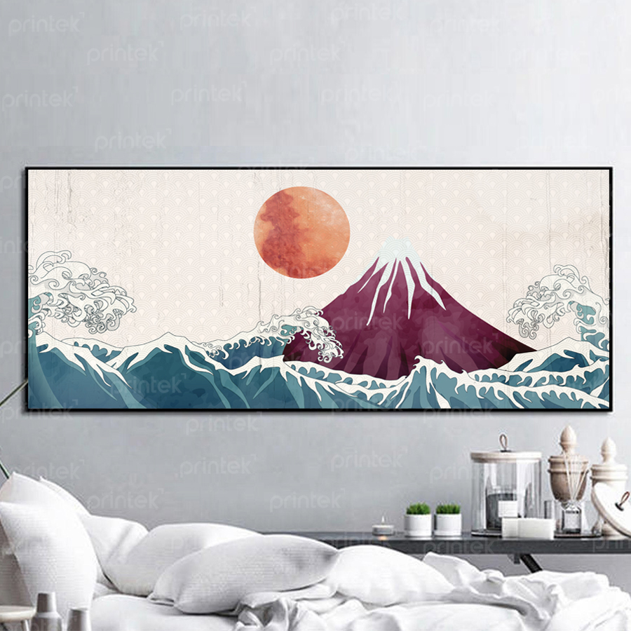 Tranh ngọn sóng khổng lồ và núi Phú Sĩ  - ST220953