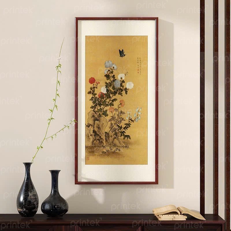 Tranh hoa phong cách indochine, tranh canvas treo tường - IN8564