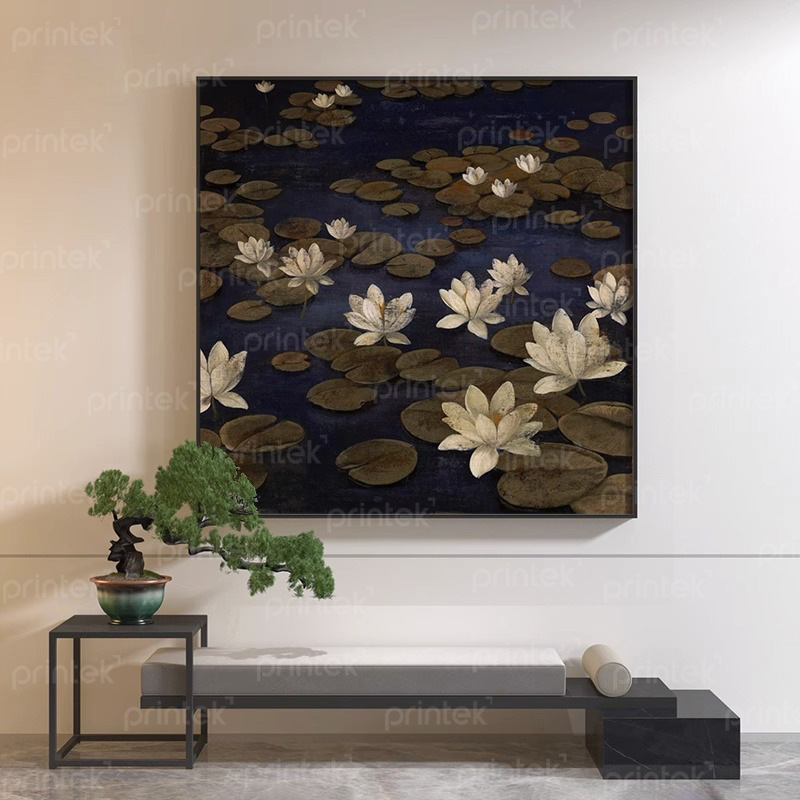 Tranh phong cảnh hồ hoa súng - H2354