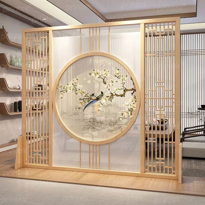 Tranh vải dán bình phong (chưa gồm bình phong), trọn gói thi công dán - DT1822
