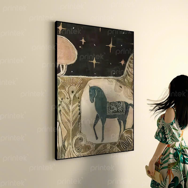 Tranh canvas ngựa nghệ thuật trừu tượng - ADB975