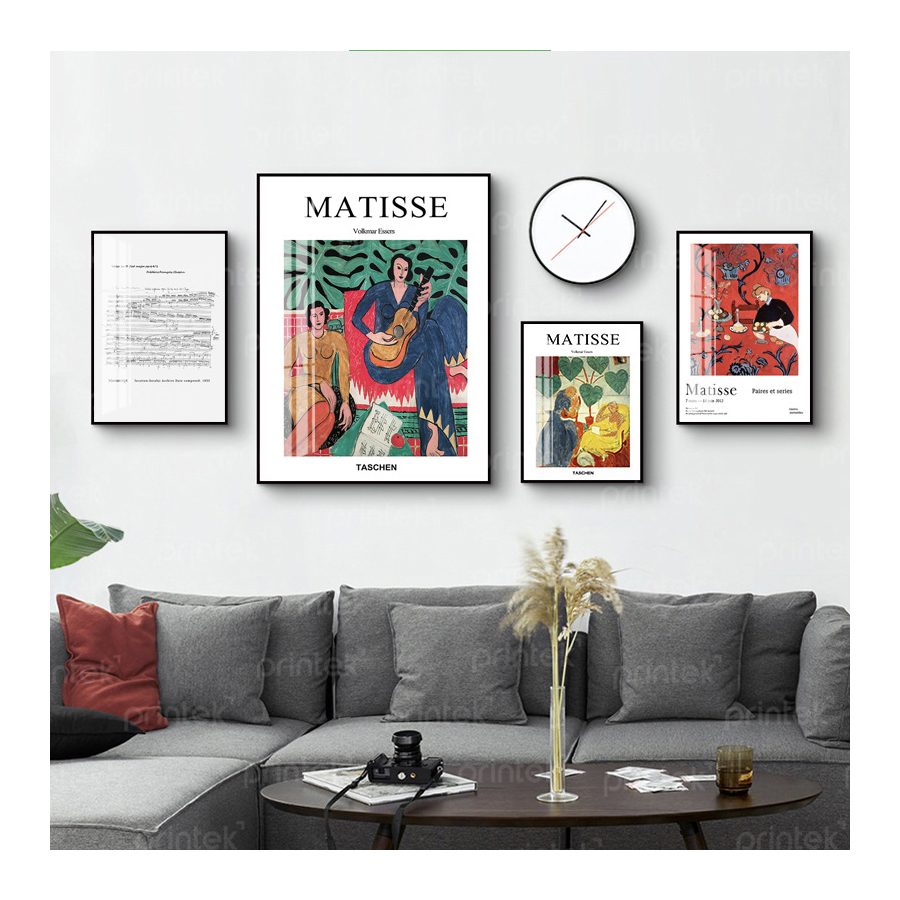 Bộ 4 tranh trừu tượng Henri Matisse, đã có khung - TT3174