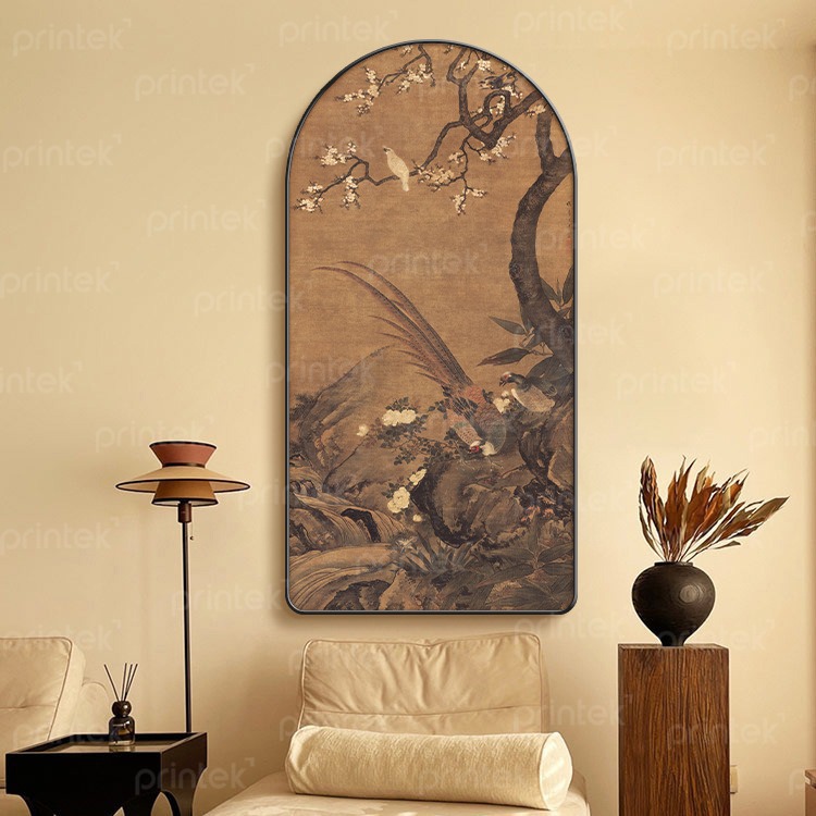 Tranh chim hạc trang trí lối vào nhà - TH0161