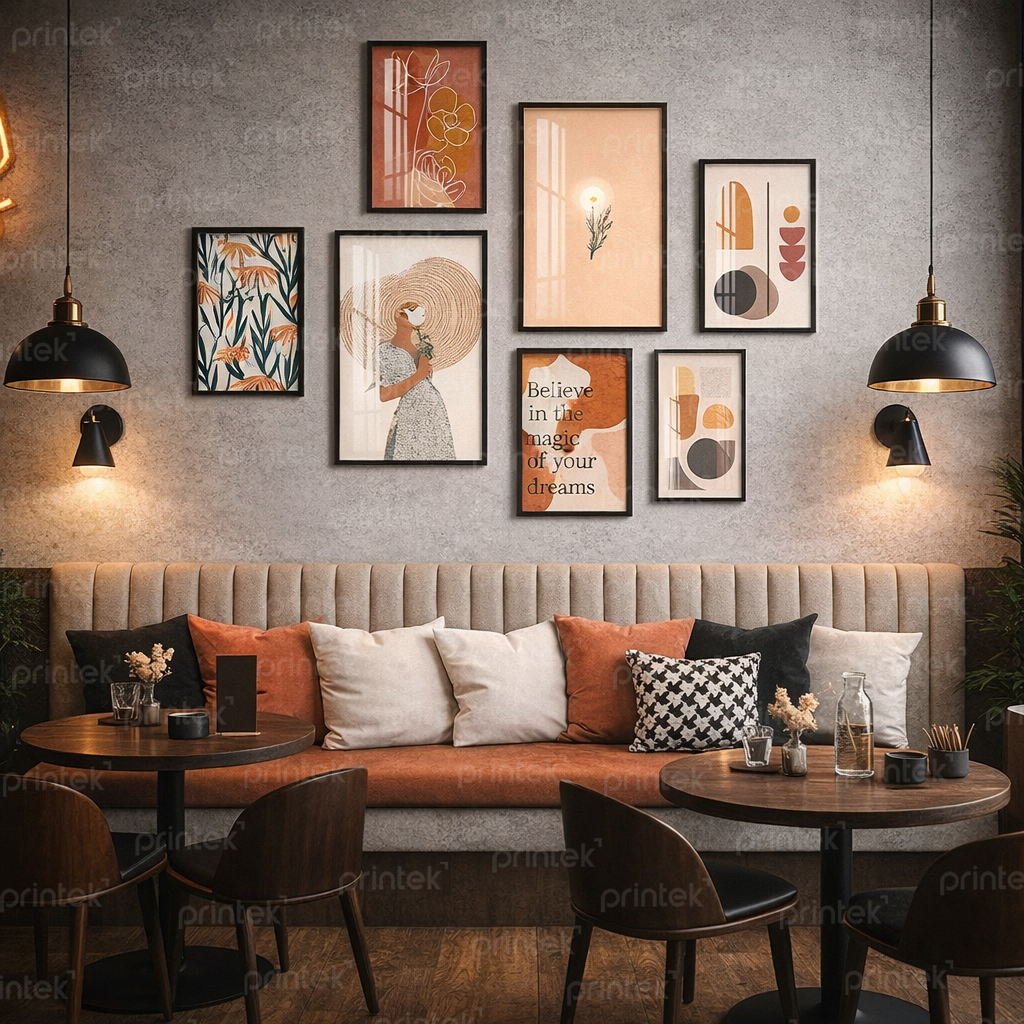 Bộ 6 tranh trừu tượng trang trí quán cafe – MS5101