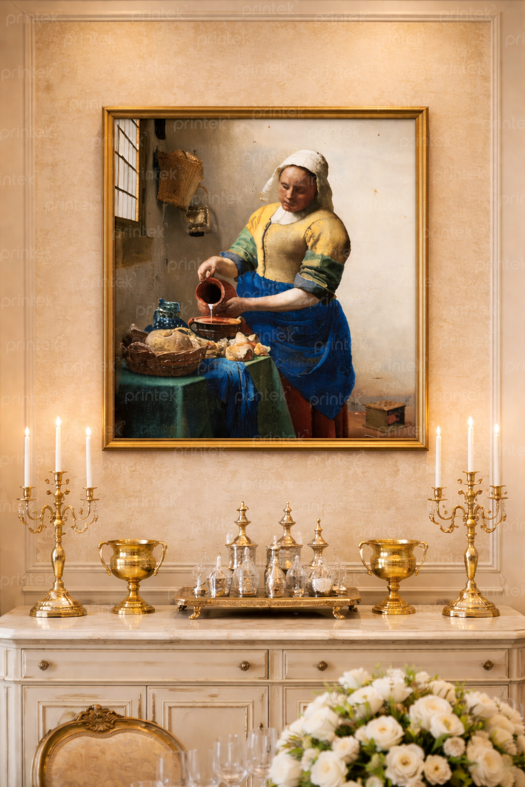Tranh Cô gái vắt sữa của Johannes Vermeer - CD5467