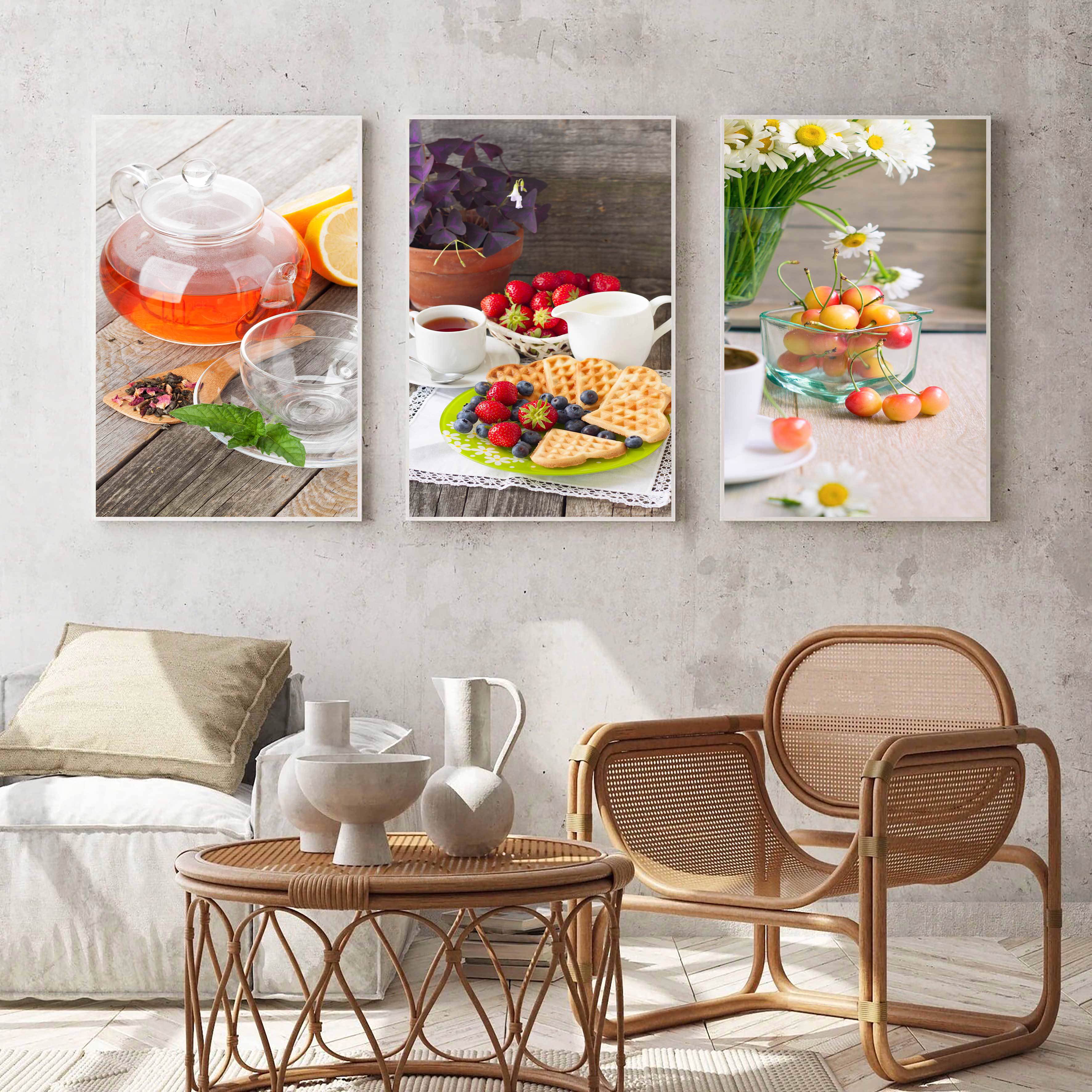 Bộ 3 tranh trang trí quán cafe, đã có khung - DC-048