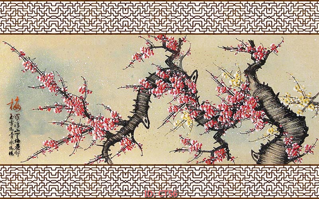 Tranh dán tường hoa đào - CT56