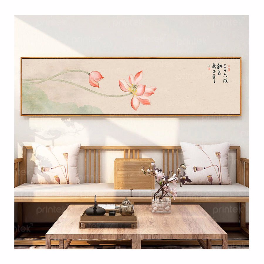 Tranh hoa sen, đã có khung - HS016