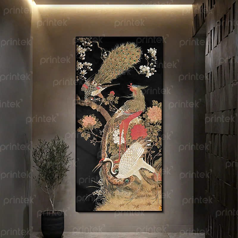 Tranh chim công, tranh phong thủy tài lộc - PT1504