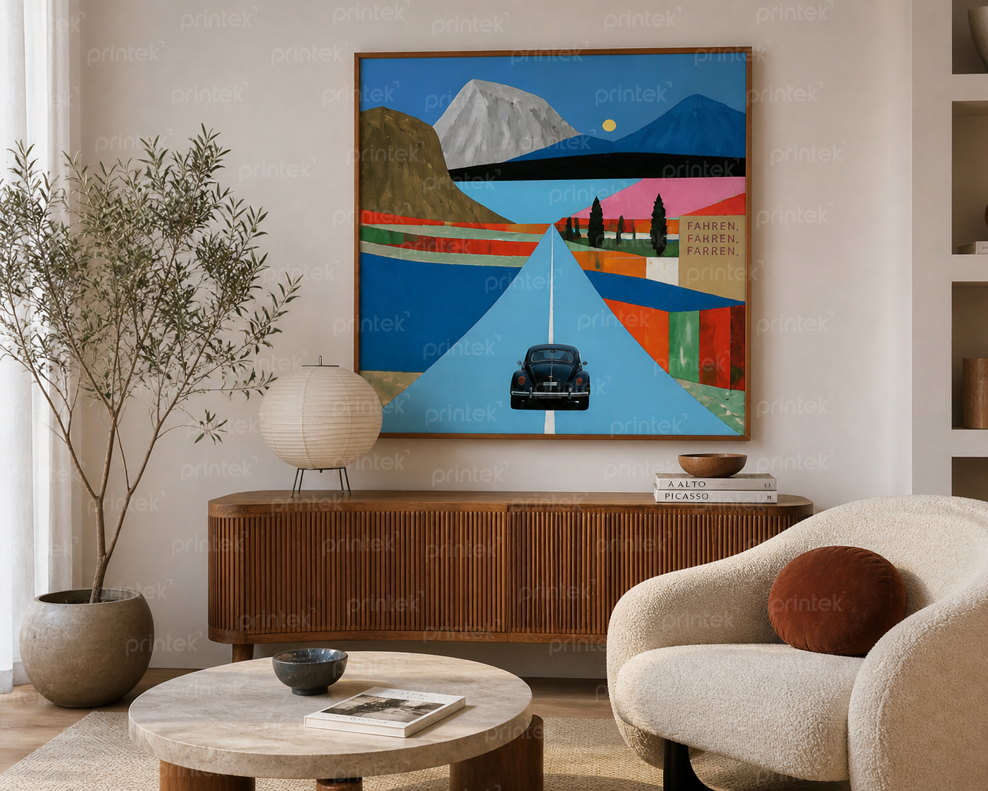 Tranh Art Deco trừu tượng trang trí phòng khách in theo yêu cầu - TT20293
