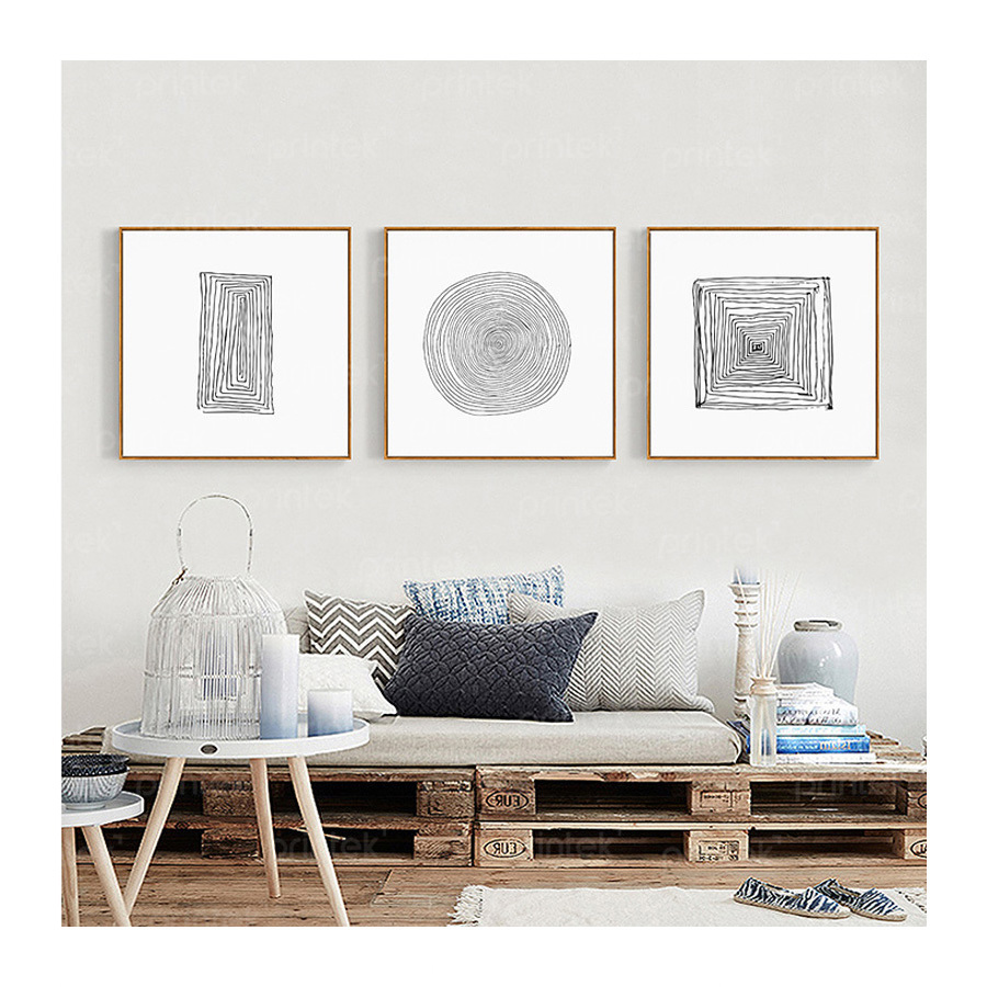 Bộ 3 tranh trừu tượng tối giản, tranh phong cách minimalism - ADB332457723