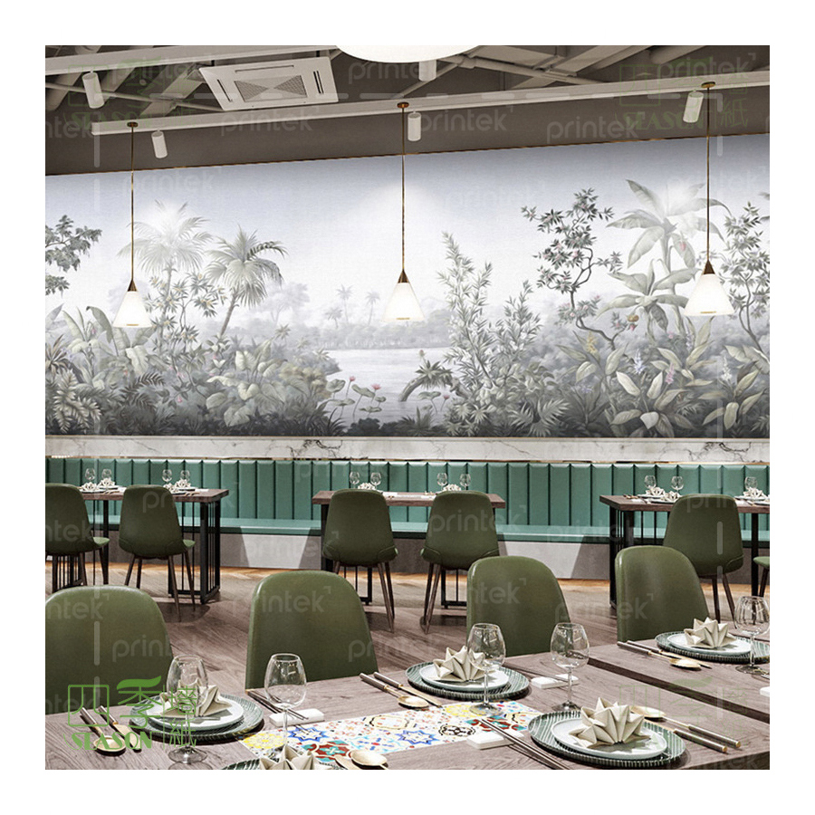 Tranh dán tường quán cafe phong cảnh nhiệt đới - ADB3324552