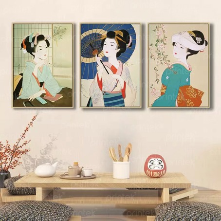Tranh cô gái kimono