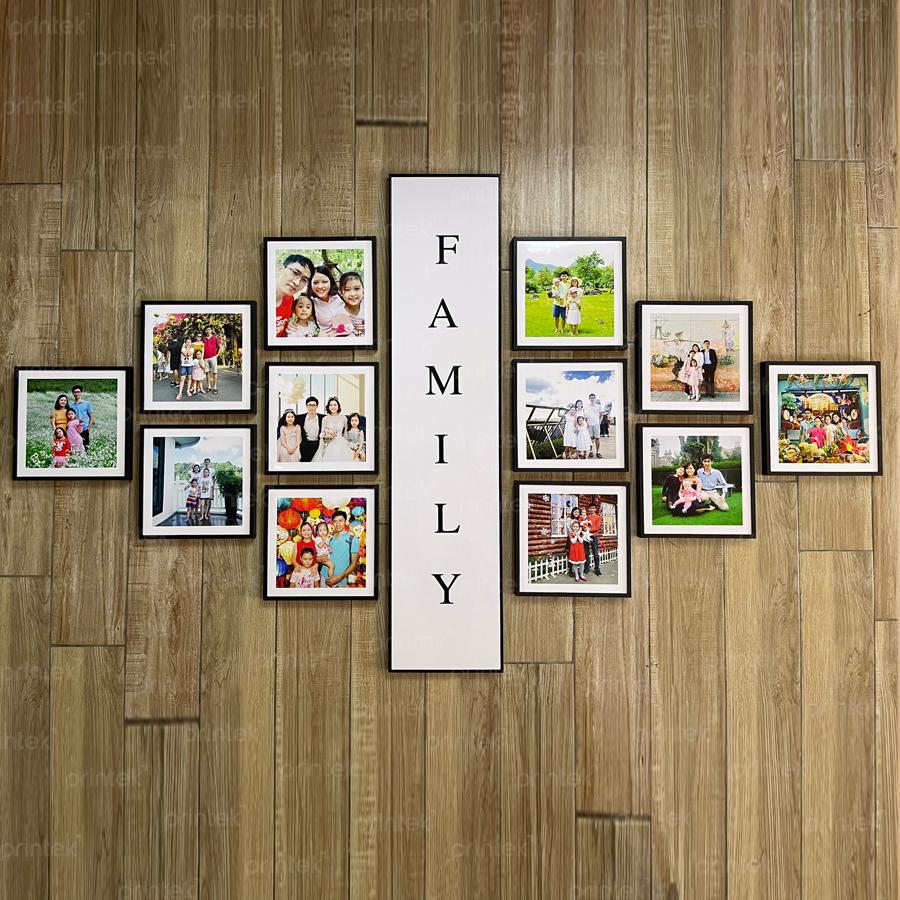 Bộ 13 khung ảnh dán tường kèm chữ Family - MS6439