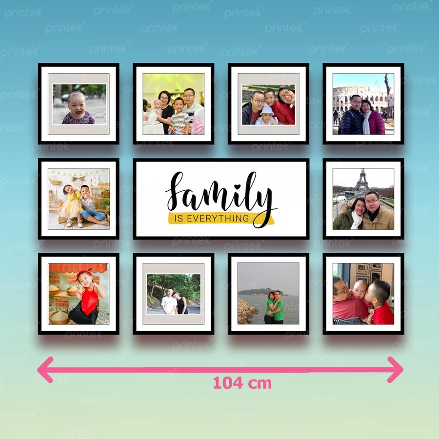 Bộ 11 khung ảnh dán tường kèm chữ Family - MS6441