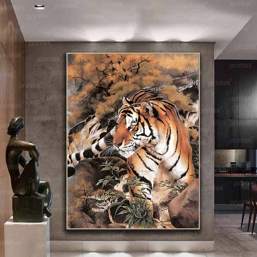 Tranh canvas treo tường hình con hổ – MS4887